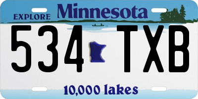MN license plate 534TXB