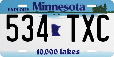 MN license plate 534TXC