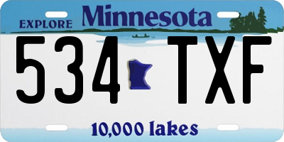 MN license plate 534TXF