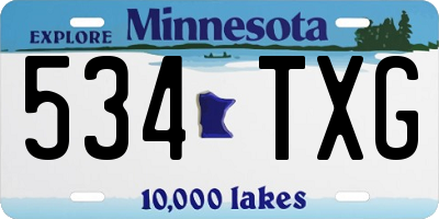 MN license plate 534TXG
