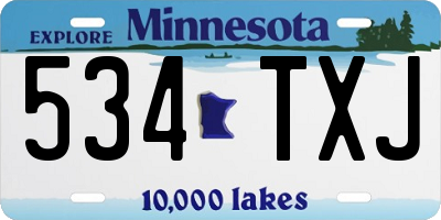 MN license plate 534TXJ