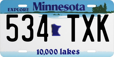 MN license plate 534TXK