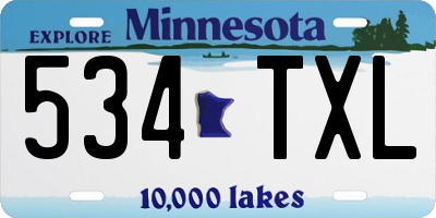 MN license plate 534TXL