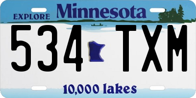 MN license plate 534TXM