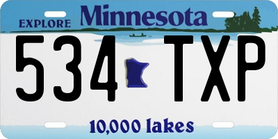 MN license plate 534TXP