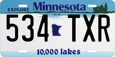 MN license plate 534TXR