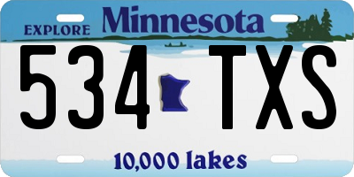 MN license plate 534TXS