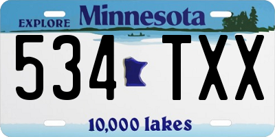 MN license plate 534TXX