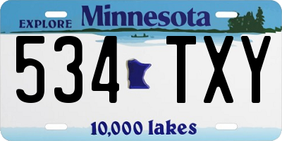 MN license plate 534TXY