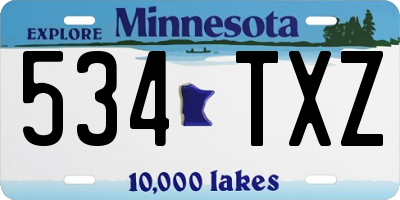 MN license plate 534TXZ
