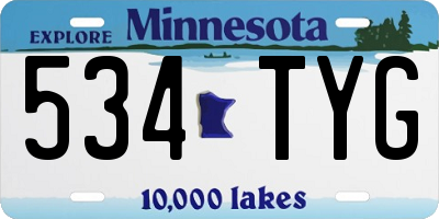 MN license plate 534TYG