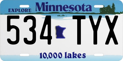 MN license plate 534TYX