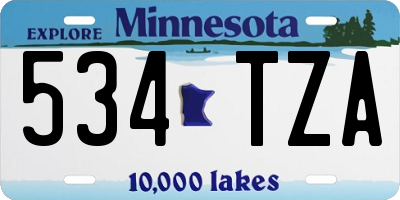 MN license plate 534TZA