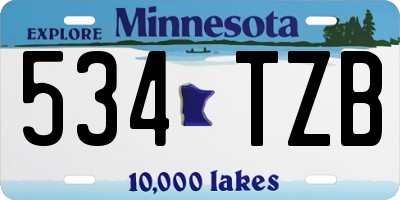 MN license plate 534TZB