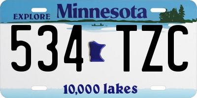 MN license plate 534TZC