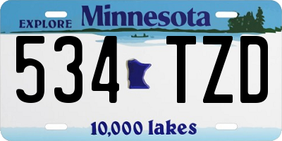 MN license plate 534TZD