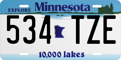 MN license plate 534TZE