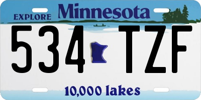 MN license plate 534TZF