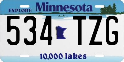 MN license plate 534TZG