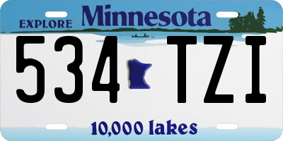 MN license plate 534TZI