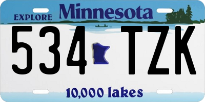 MN license plate 534TZK