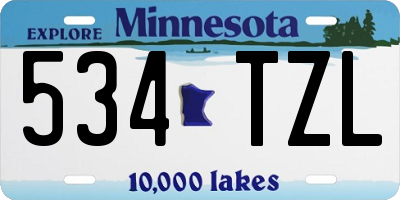 MN license plate 534TZL