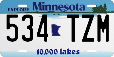 MN license plate 534TZM
