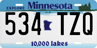 MN license plate 534TZQ