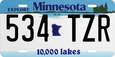 MN license plate 534TZR