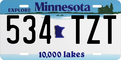 MN license plate 534TZT