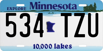 MN license plate 534TZU