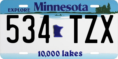 MN license plate 534TZX