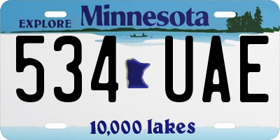 MN license plate 534UAE