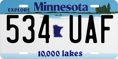 MN license plate 534UAF