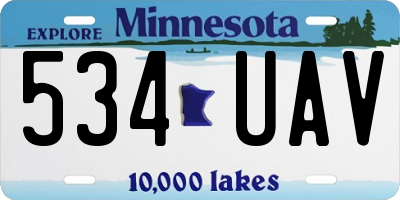 MN license plate 534UAV