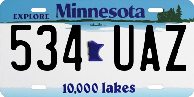 MN license plate 534UAZ
