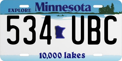 MN license plate 534UBC