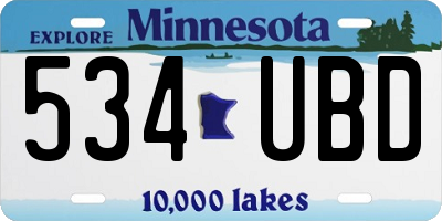 MN license plate 534UBD
