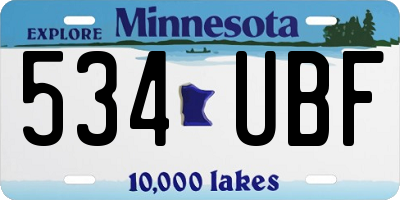 MN license plate 534UBF