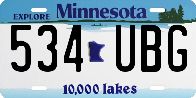 MN license plate 534UBG