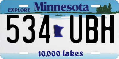 MN license plate 534UBH