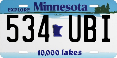 MN license plate 534UBI