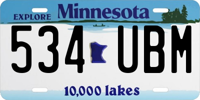 MN license plate 534UBM