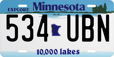 MN license plate 534UBN