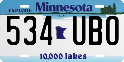MN license plate 534UBO