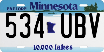 MN license plate 534UBV