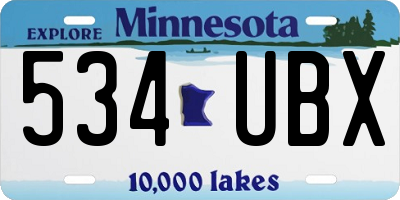 MN license plate 534UBX