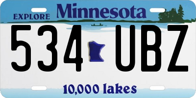 MN license plate 534UBZ
