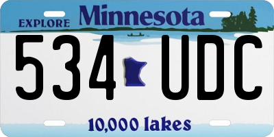 MN license plate 534UDC
