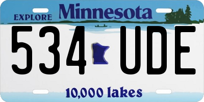 MN license plate 534UDE